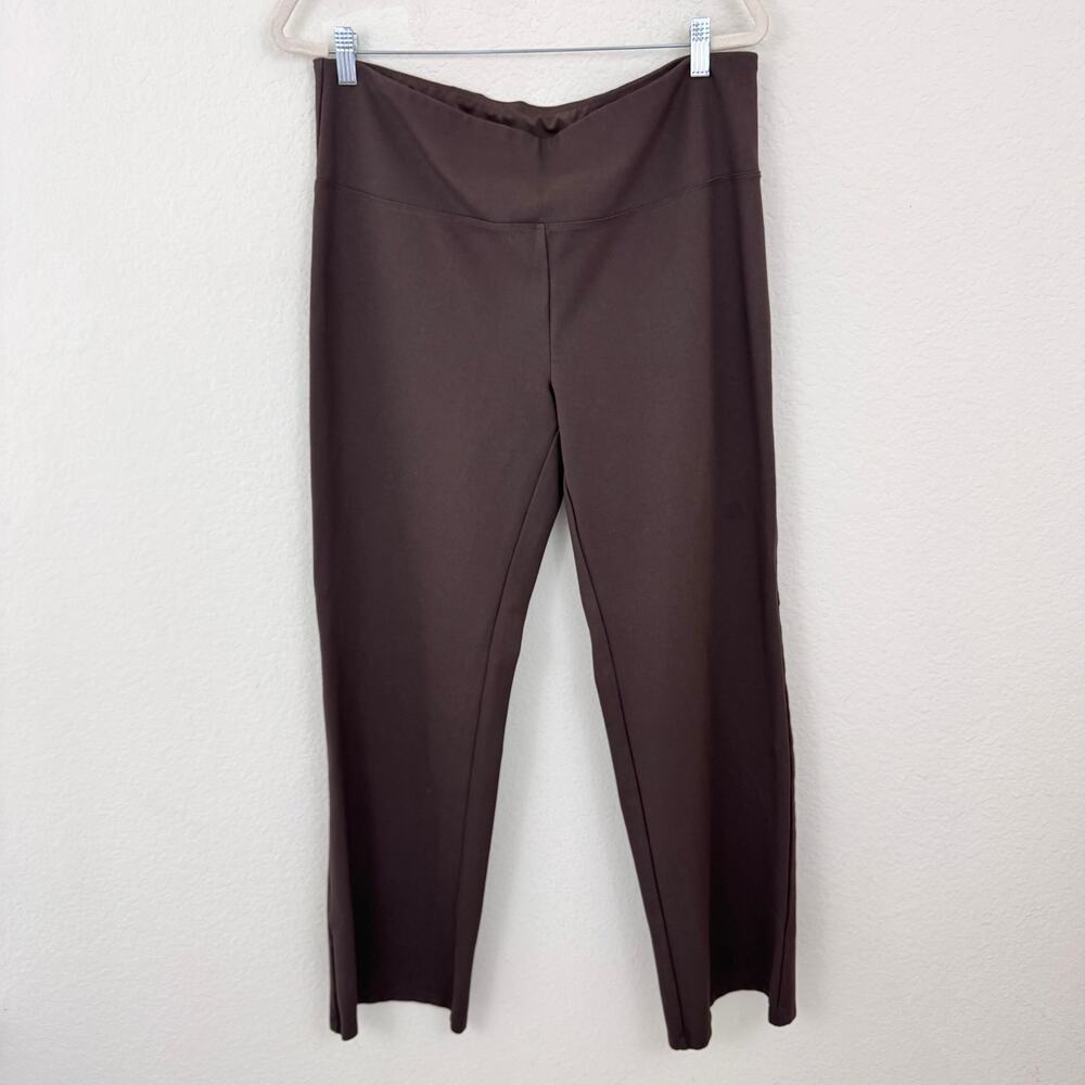 Soft Surroundings Women Stretchy Pants Sz XL Neutral Office Minimal Comfy Brown
